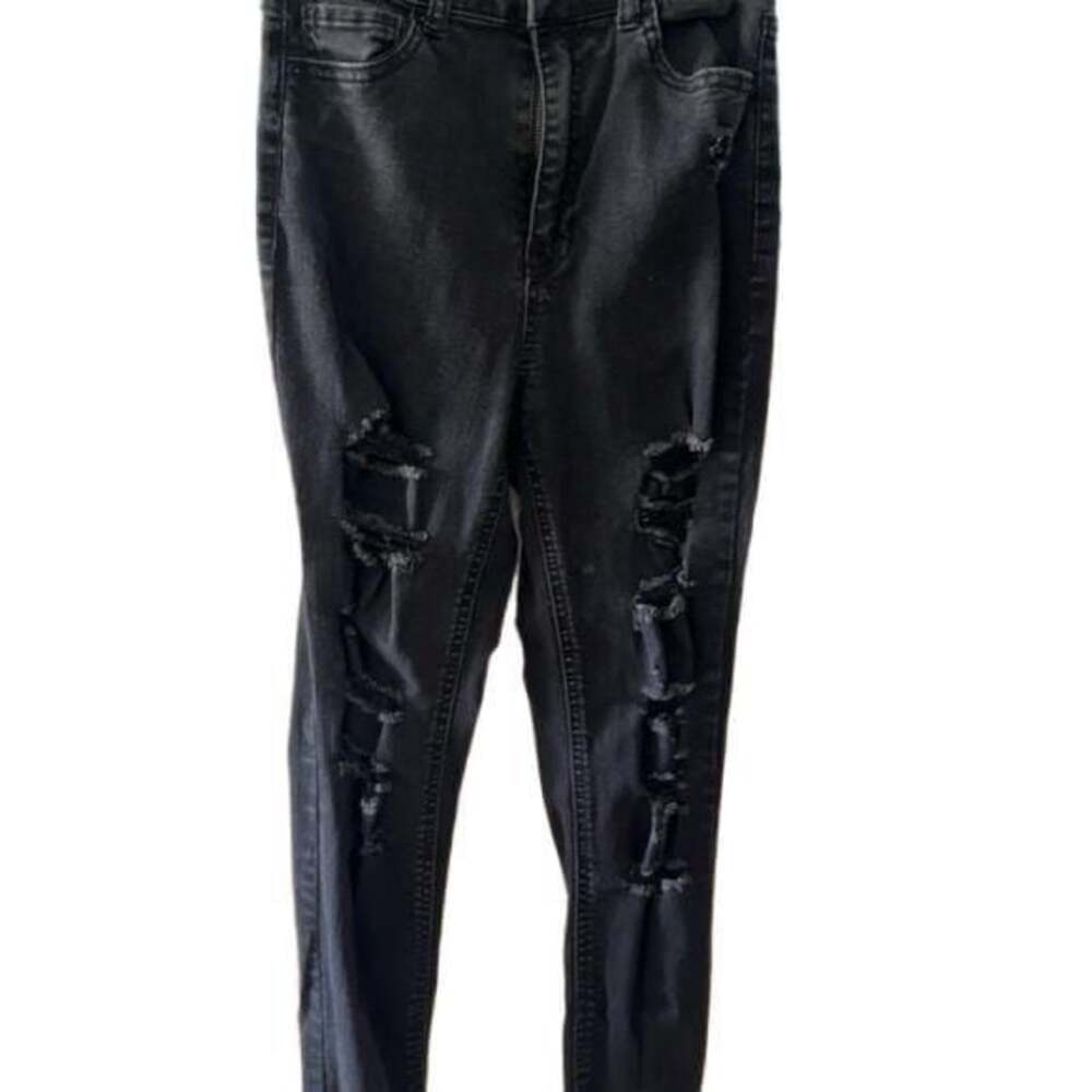 Chic Black Distressed Skinny Jeans for Women